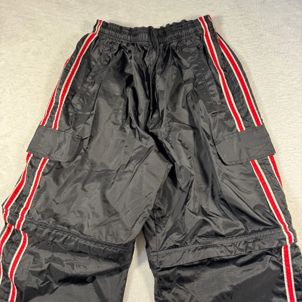 MTA PRO Track Pants Mens Small Black Zip Off Convertible Cargo Racing Stripe